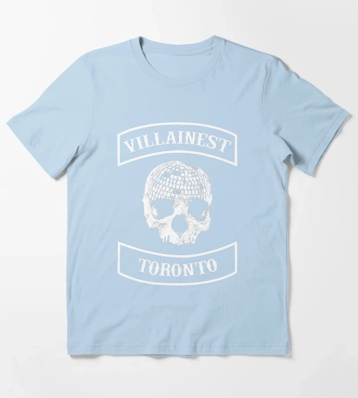 Villainest Disco Skull T-Shirt Sky Blue