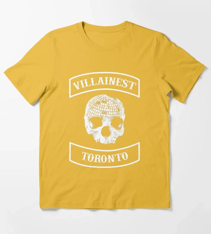 Villainest Disco Skull T-Shirt Yellow