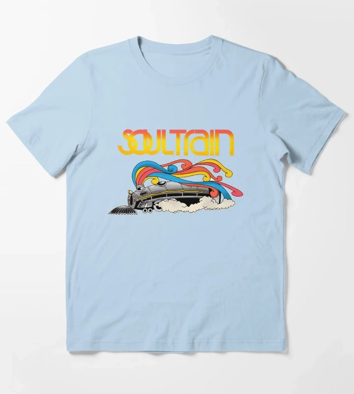 Vintage 70S Souls Trains T-Shirt Sky Blue
