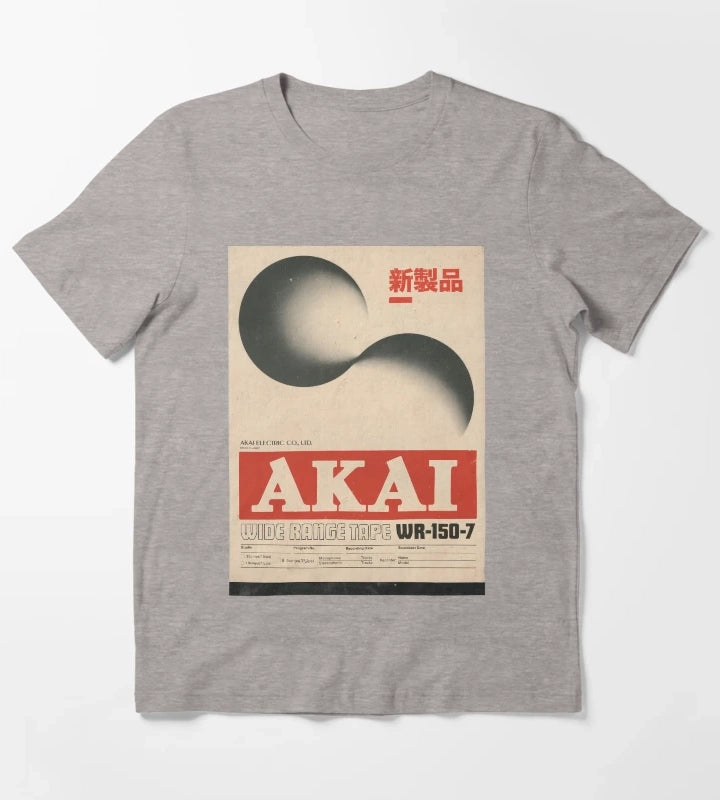 Vintage 80s akai analog music record tape T-Shirt Heather Grey