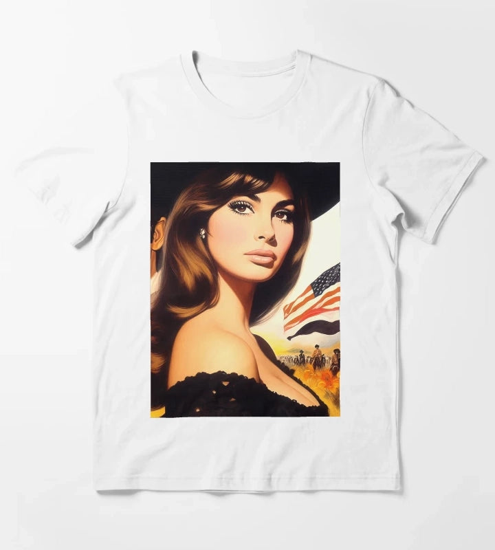 Vintage American Cowgirl T-Shirt White