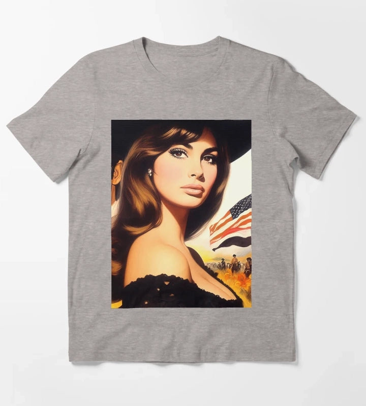 Vintage American Cowgirl T-Shirt Heather Grey