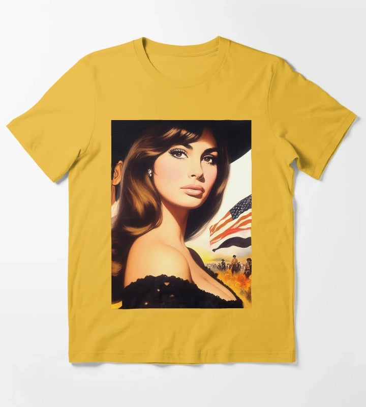 Vintage American Cowgirl T-Shirt Yellow