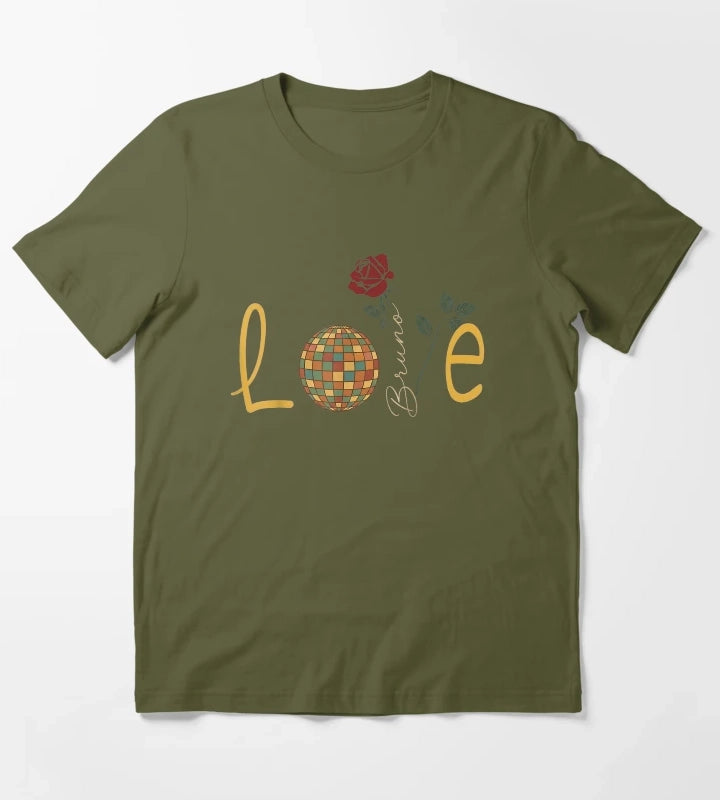 Vintage Bruno Retro Love T-Shirt Olive Green