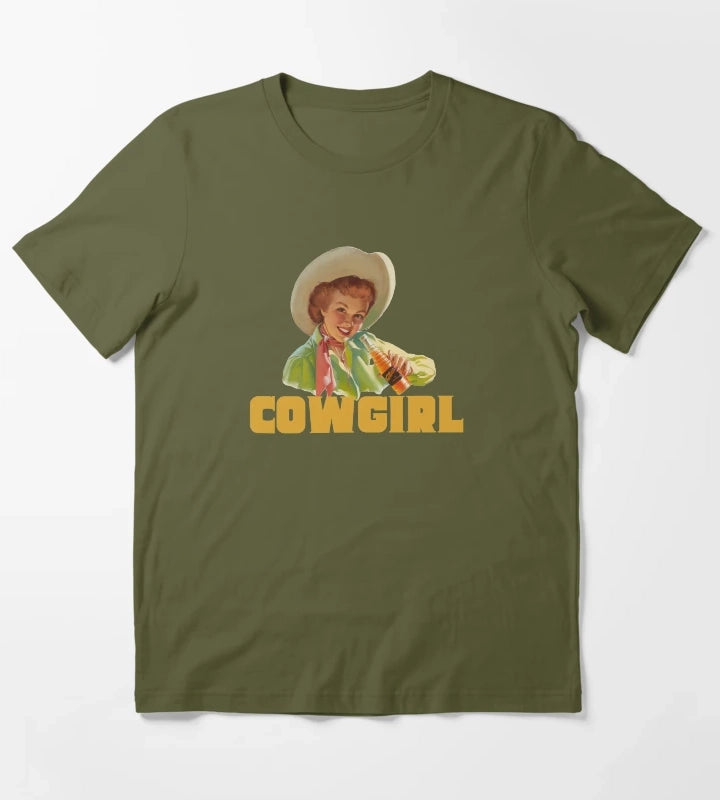 Vintage Cowgirl T-Shirt Olive Green