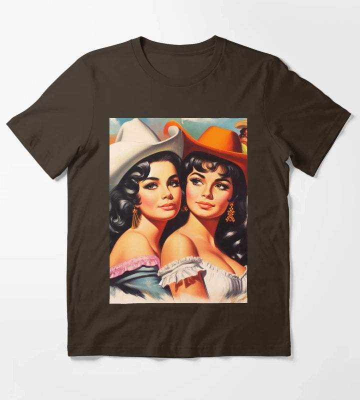 Vintage Cute Cowgirls T-Shirt Brown