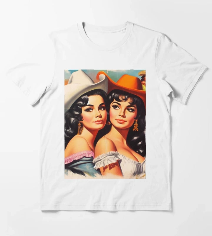 Vintage Cute Cowgirls T-Shirt White
