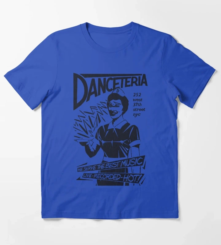 Vintage Danceteria Defunct Nightclub NYC 70s DJ Live Music T-Shirt Blue