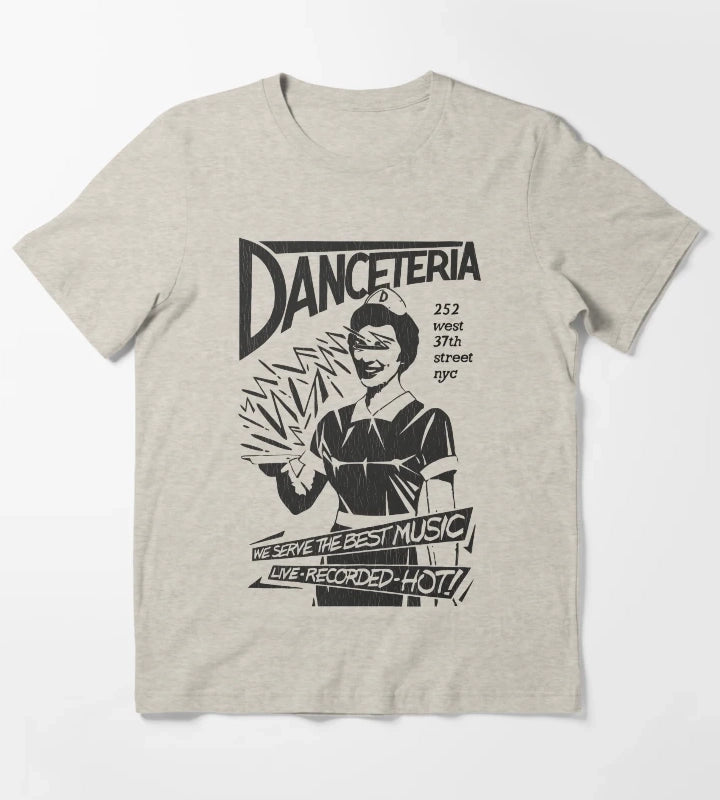 Vintage Danceteria Defunct Nightclub NYC 70s DJ Live Music T-Shirt Cream