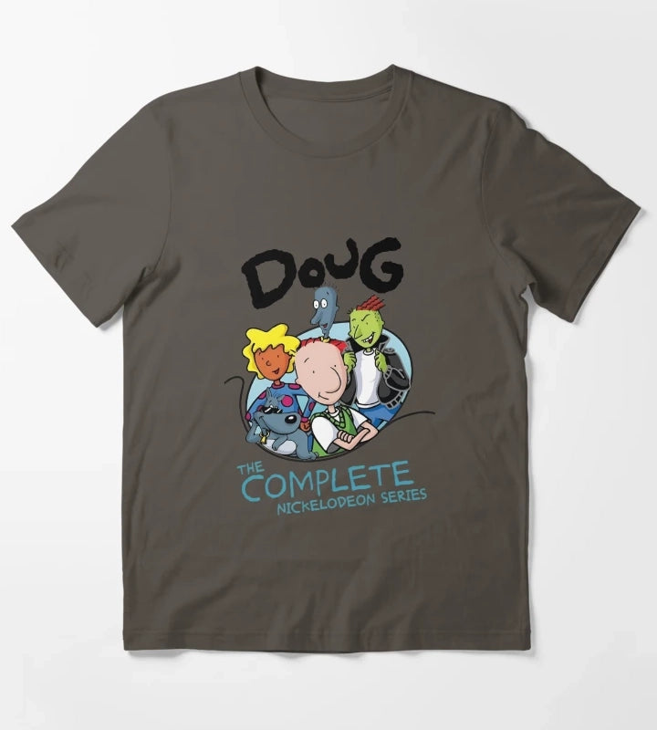 Vintage Doug Funnie Crew The Complete 90s Cartoon Series T-Shirt Dark Grey