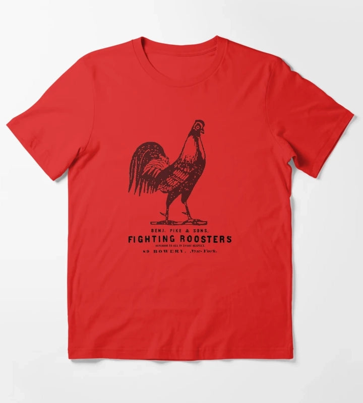 Vintage Fighting Roosters T-Shirt Red