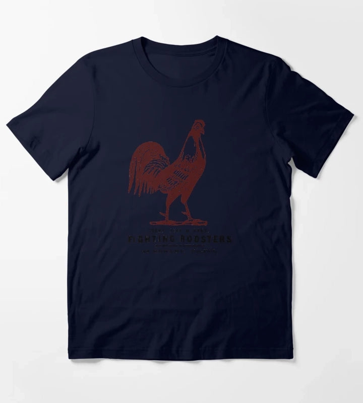 Vintage Fighting Roosters T-Shirt Navy