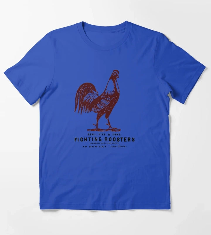 Vintage Fighting Roosters T-Shirt Blue