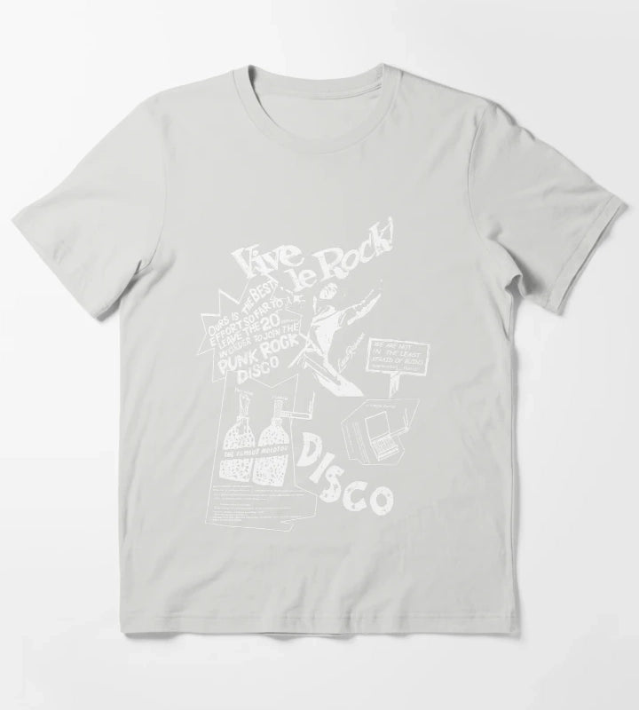 Vintage Look Vive Le Rock T-Shirt Light Grey