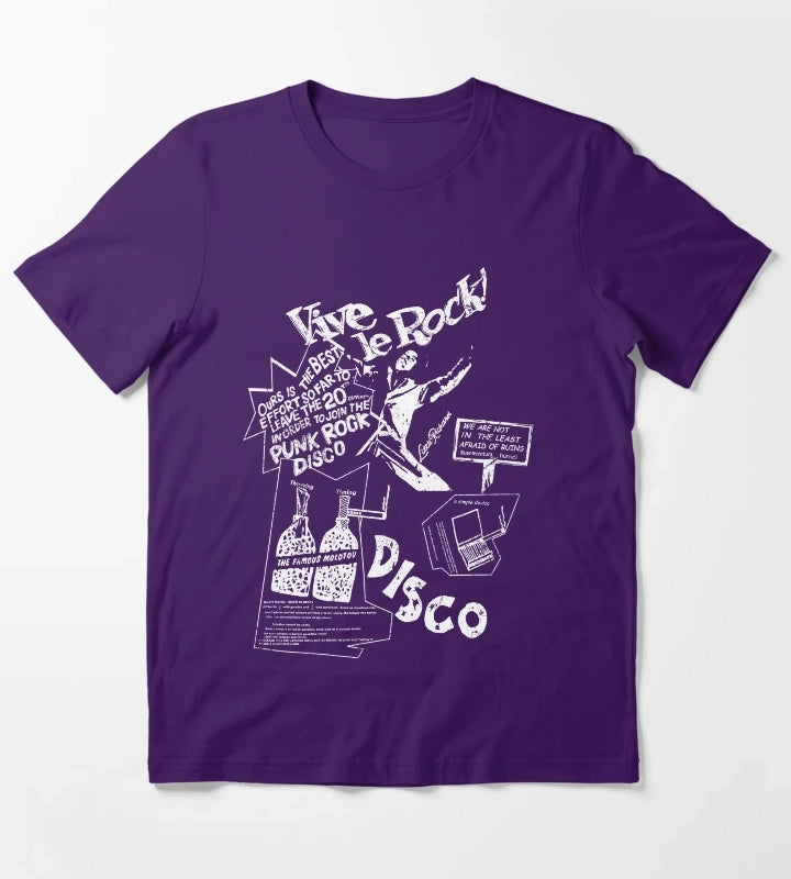 Vintage Look Vive Le Rock T-Shirt Purple