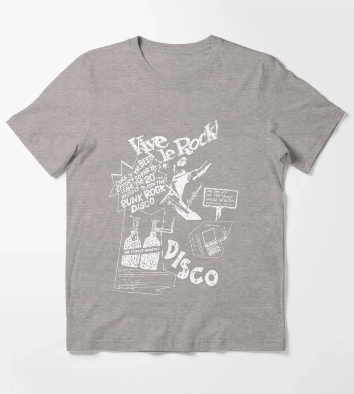 Vintage Look Vive Le Rock T-Shirt Heather Grey