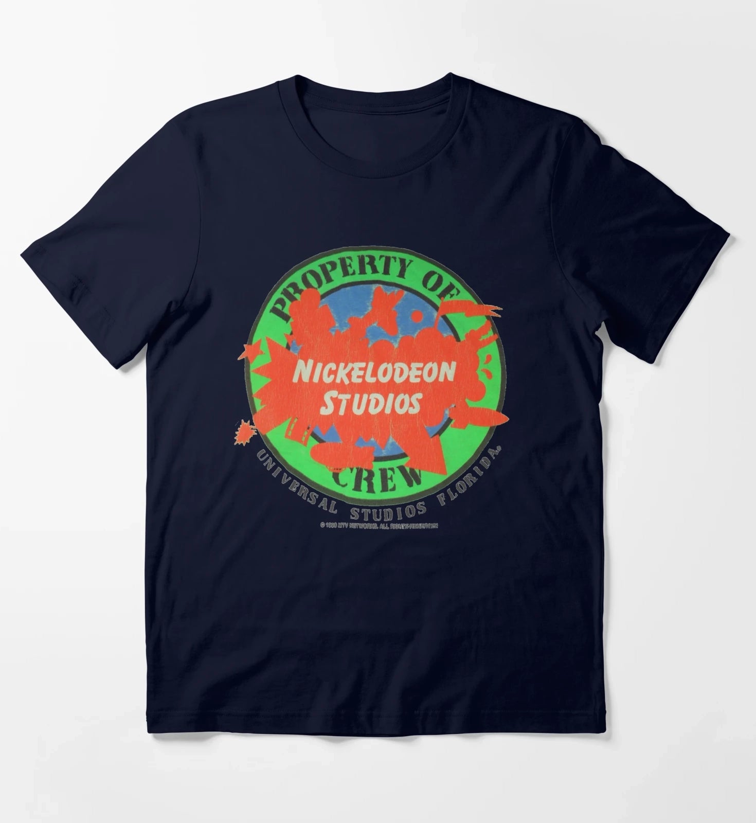 Vintage Nickelodeon Studios Crew Shirt T-Shirt Navy