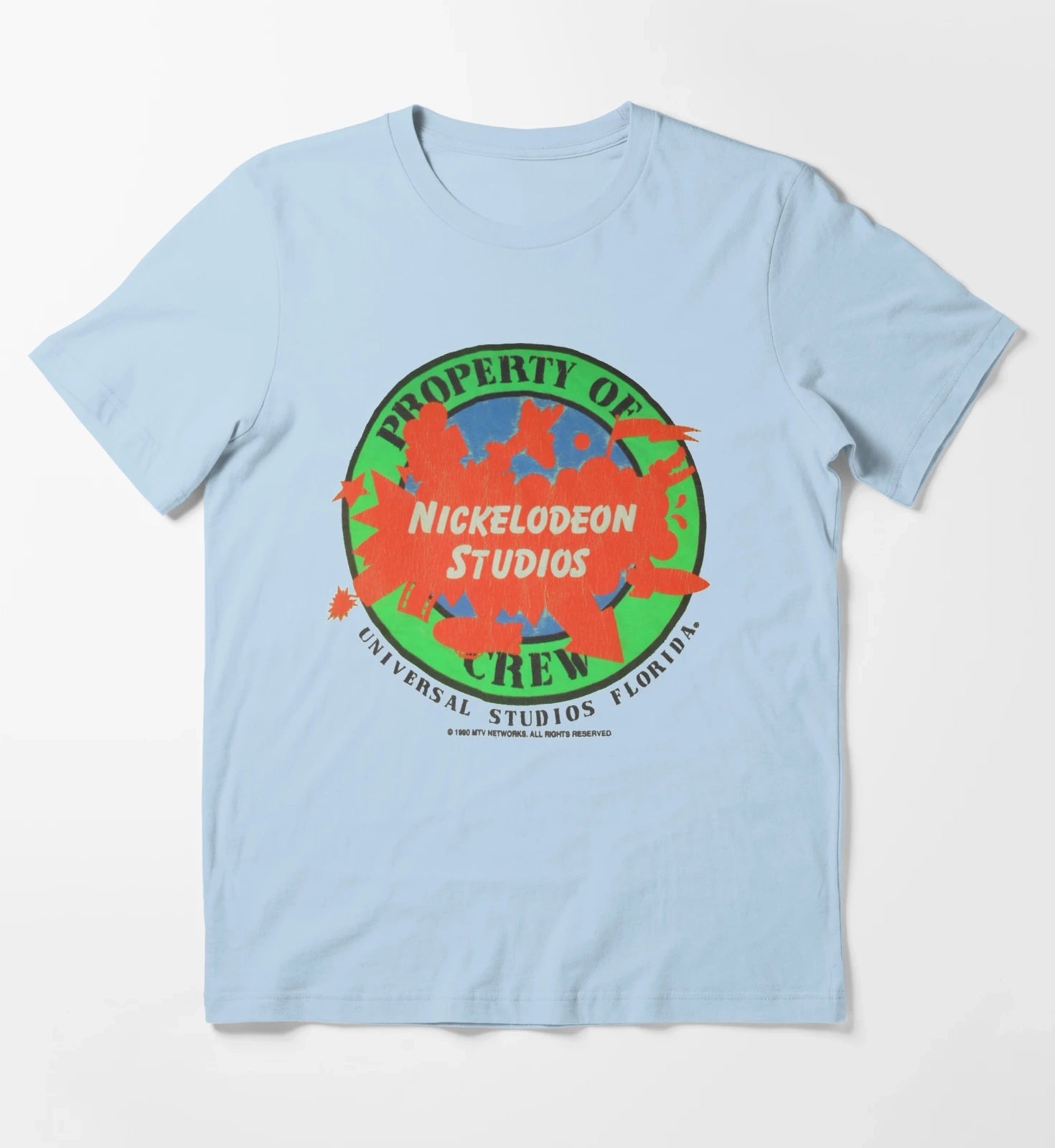 Vintage Nickelodeon Studios Crew Shirt T-Shirt Sky Blue
