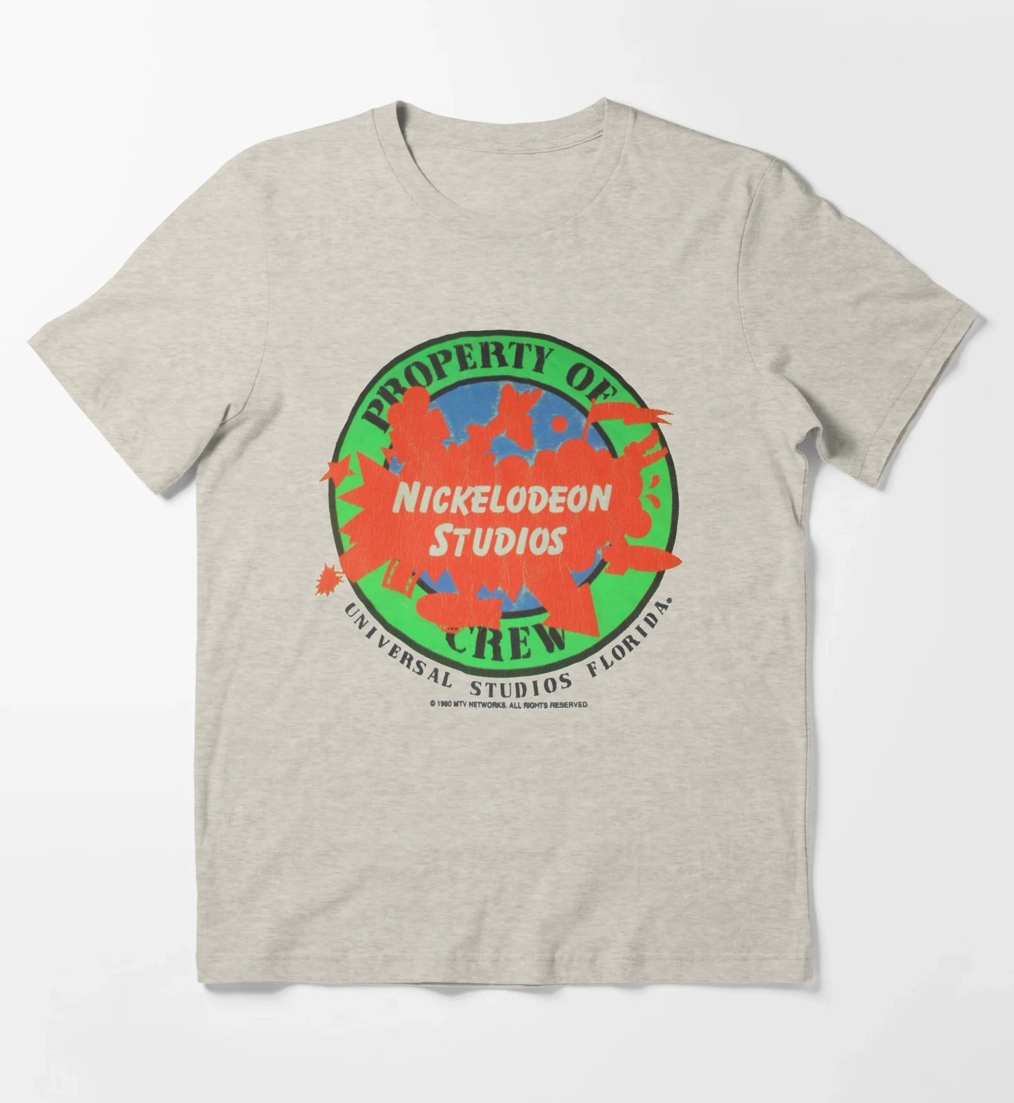 Vintage Nickelodeon Studios Crew Shirt T-Shirt Cream