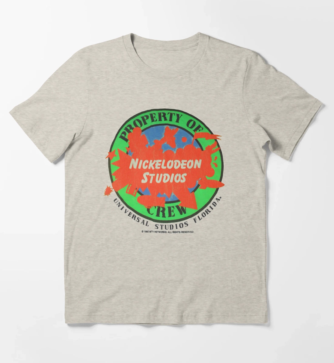 Vintage Nickelodeon Studios Crew Shirt T-Shirt Cream