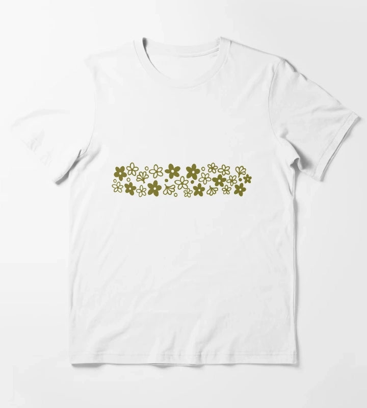 Vintage Pyrex Spring Blossom Design Green T-Shirt White
