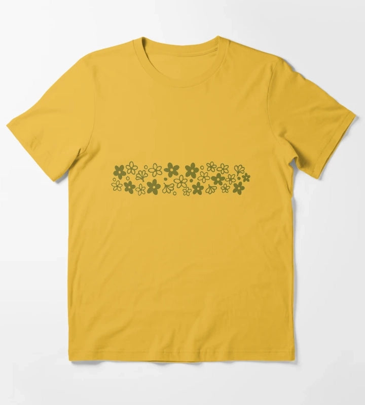 Vintage Pyrex Spring Blossom Design Green T-Shirt Yellow