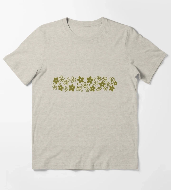 Vintage Pyrex Spring Blossom Design Green T-Shirt Cream