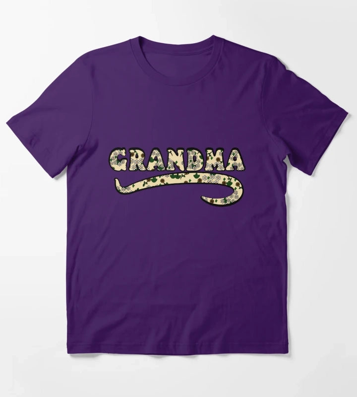 Vintage Retro Grandma Floral Aesthetic Cute Grandmother T-Shirt Purple