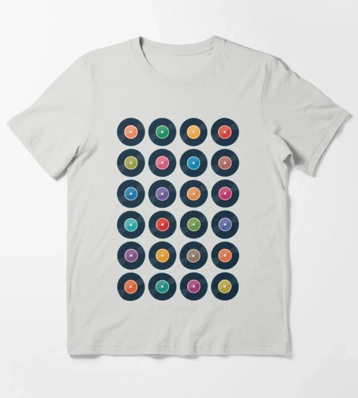 Vinyl Record Collection T-Shirt Light Grey