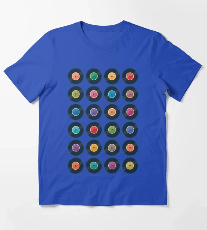 Vinyl Record Collection T-Shirt Blue