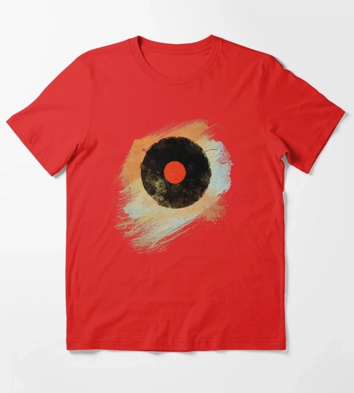 Vinyl Record Retro TShirt Vinyl Records Modern Grunge Design T-Shirt Red