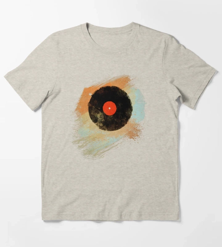 Vinyl Record Retro TShirt Vinyl Records Modern Grunge Design T-Shirt Cream