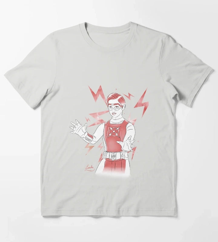 Volt Chapa Red White Design T-Shirt Light Grey