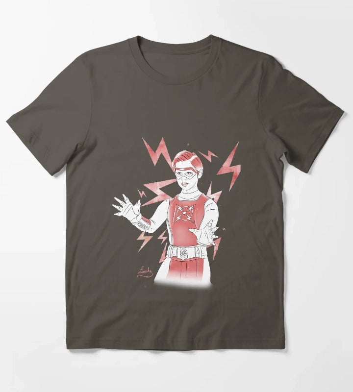 Volt Chapa Red White Design T-Shirt Dark Grey