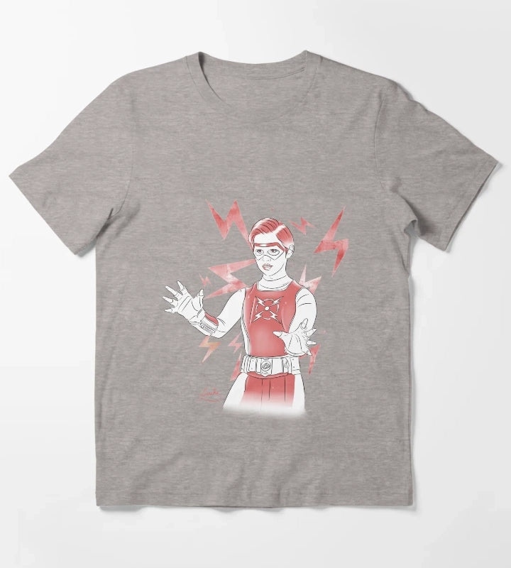 Volt Chapa Red White Design T-Shirt Heather Grey