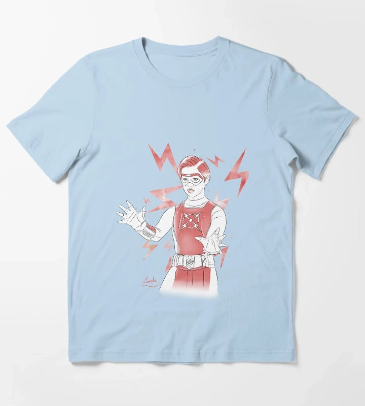 Volt Chapa Red White Design T-Shirt Sky Blue