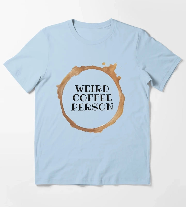 WEIRD COFFEE PERSON T-Shirt Sky Blue