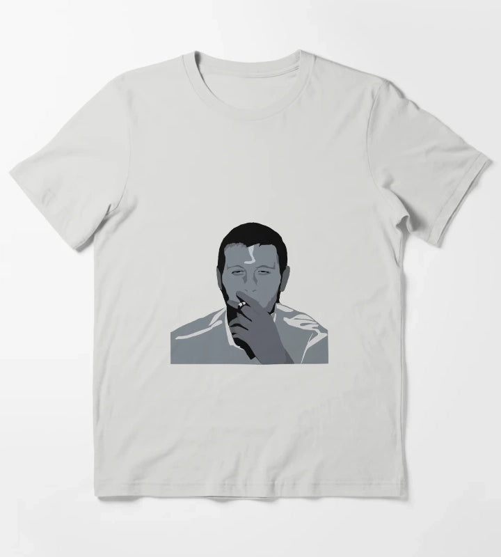WPSIATWIN artic monkeys Alex turner Stencil Work T-Shirt Light Grey