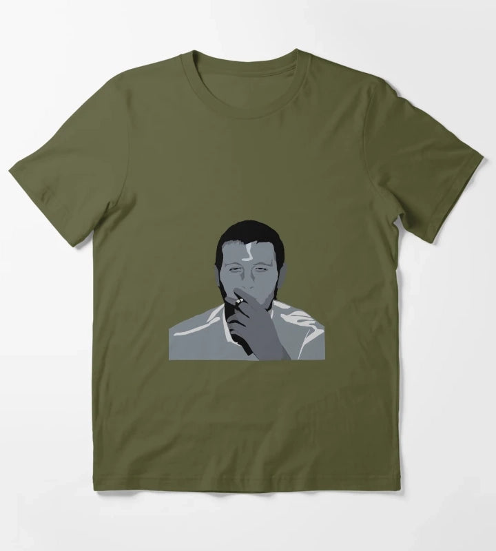 WPSIATWIN artic monkeys Alex turner Stencil Work T-Shirt Olive Green