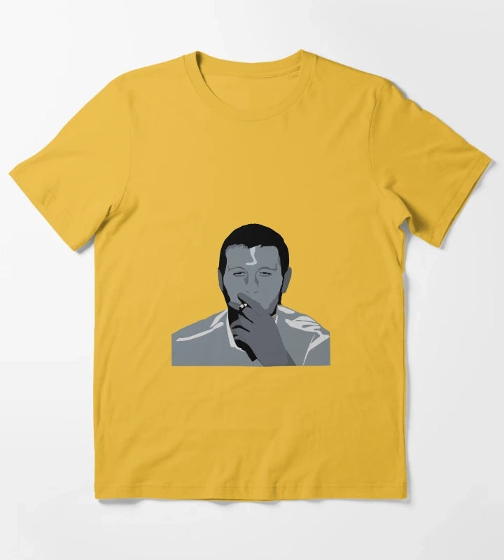 WPSIATWIN artic monkeys Alex turner Stencil Work T-Shirt Yellow