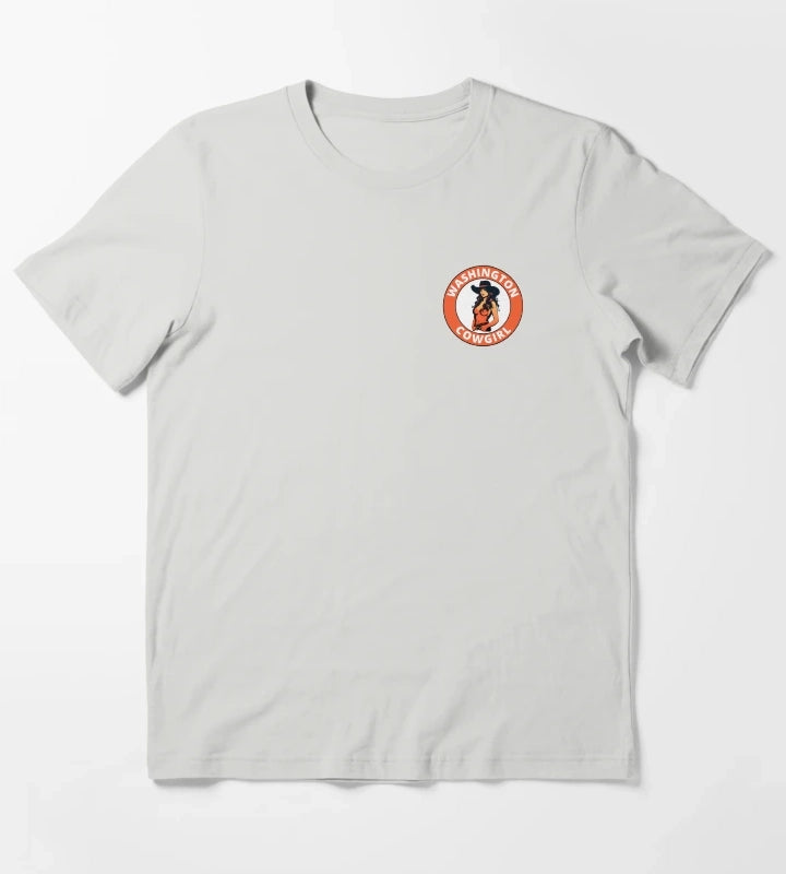 Washington Cowgirl transparent logo design T-Shirt Light Grey