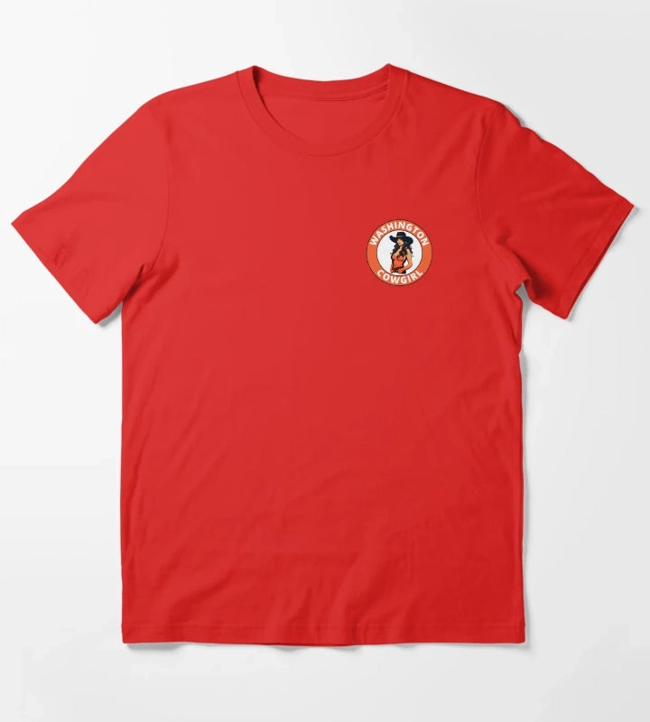 Washington Cowgirl transparent logo design T-Shirt Red