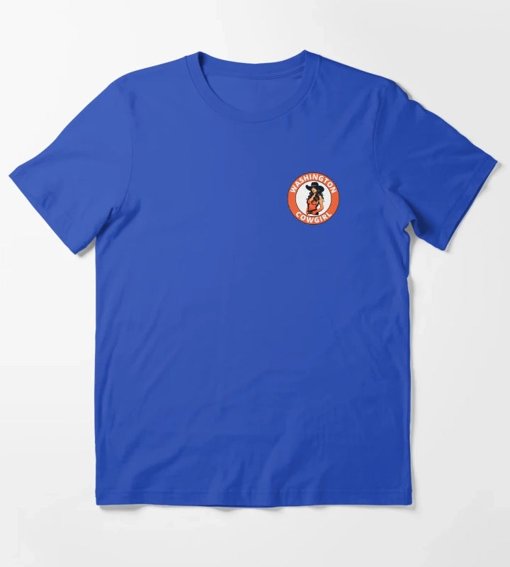 Washington Cowgirl transparent logo design T-Shirt Blue