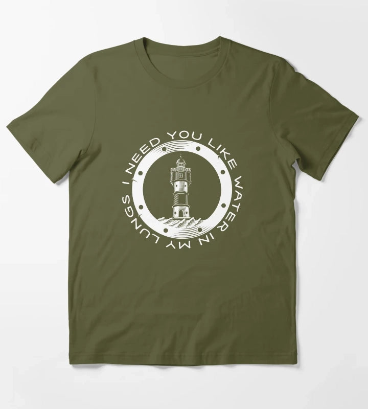Water in My Lungs T-Shirt Olive Green