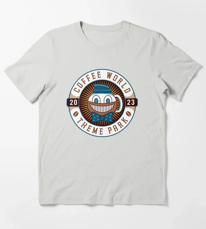 Watery Coffee World Emblem T-Shirt Light Grey
