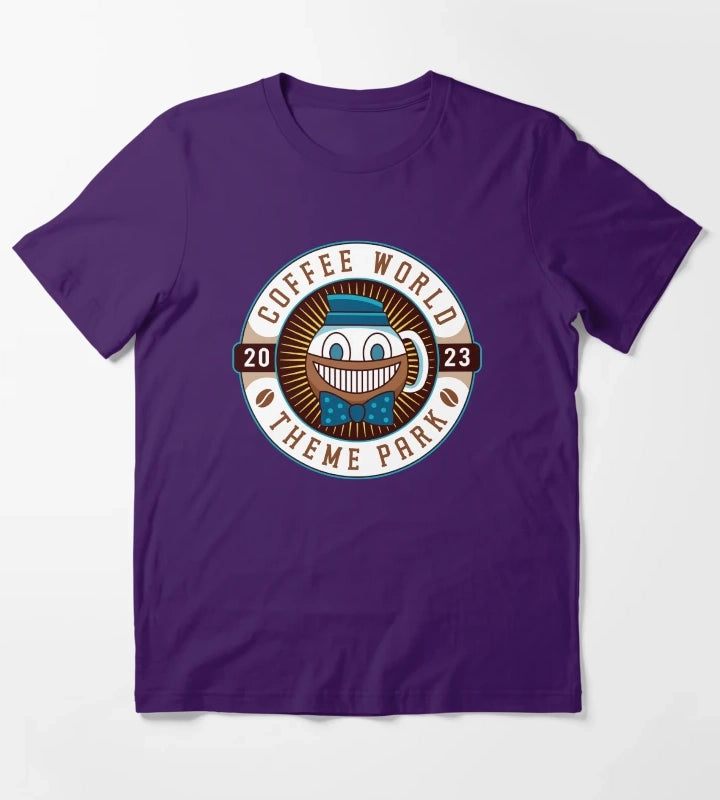 Watery Coffee World Emblem T-Shirt Purple