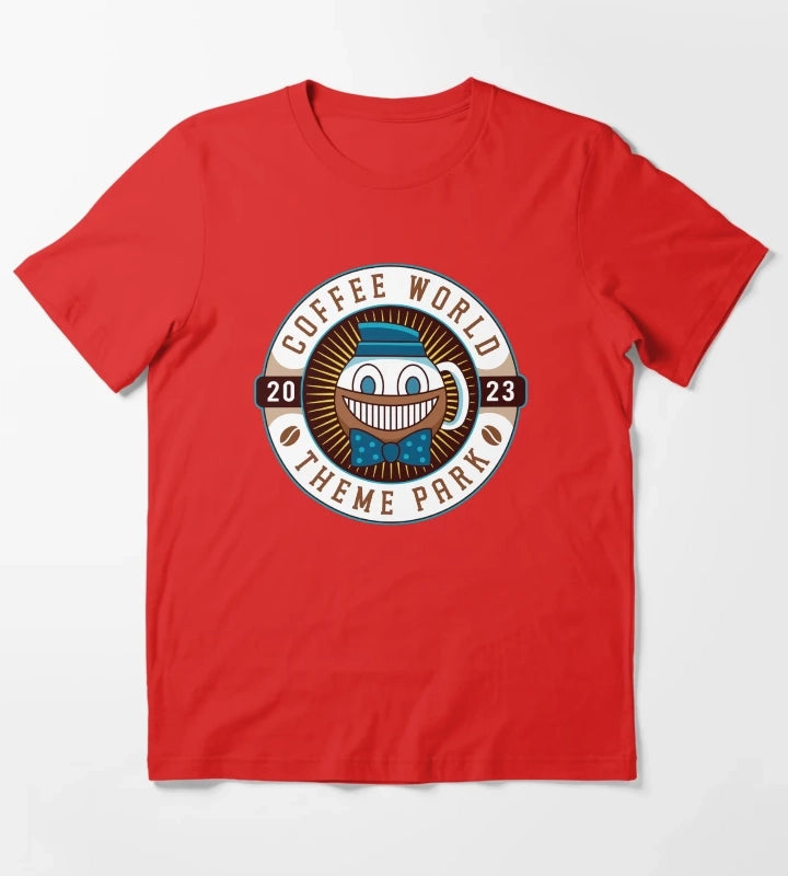 Watery Coffee World Emblem T-Shirt Red