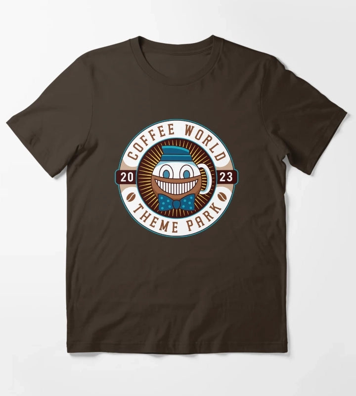 Watery Coffee World Emblem T-Shirt Brown