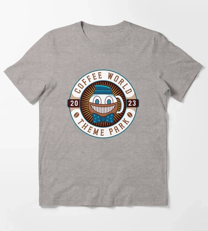 Watery Coffee World Emblem T-Shirt Heather Grey