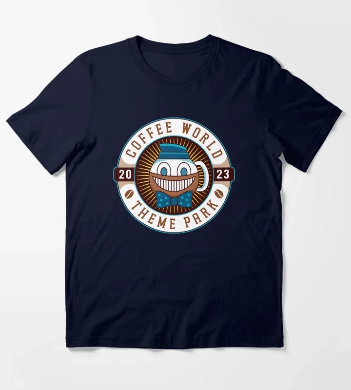 Watery Coffee World Emblem T-Shirt Navy